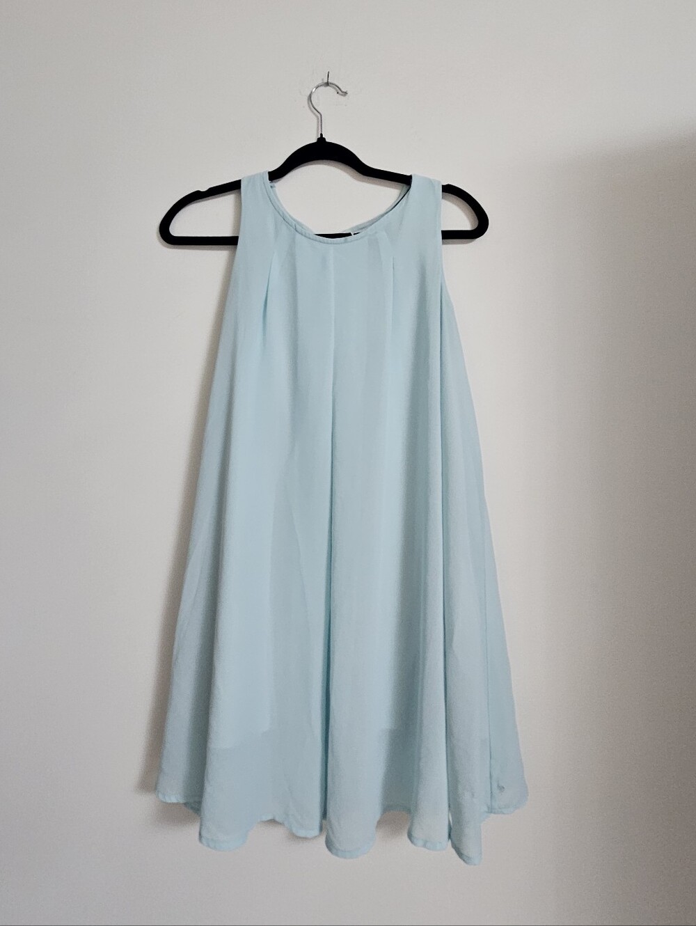 Sleeveless Mint Mini Dress - Lightweight Flowing Silhouette
